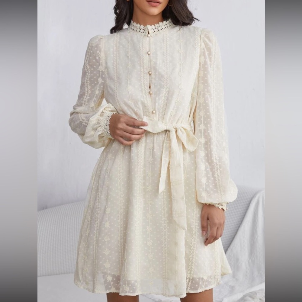 SHEIN elegant beige dress